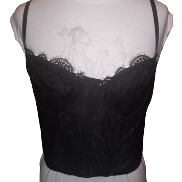 Black sexy spaghetti strap cami corset top - Picture 3 of 10